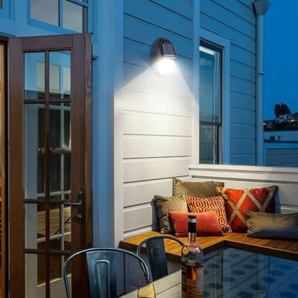 IP65 Waterproof Outdoor Professional 10 Leds Wall Mounted Black Powered Small Solar Deck Fence Lamp Lights  For Garden Pathway