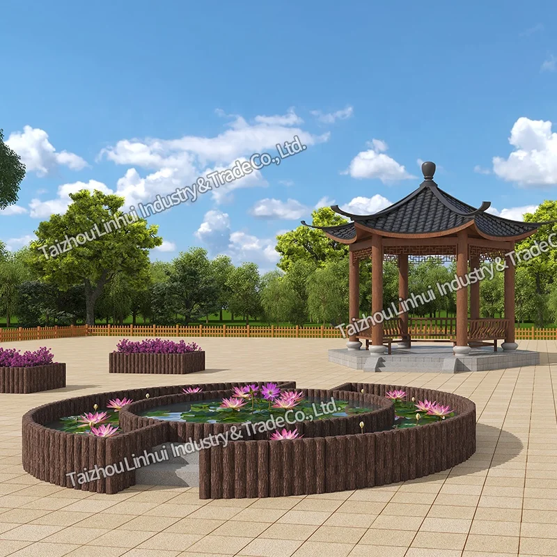 Форма для садового забора с бетоном и текстурой древесины