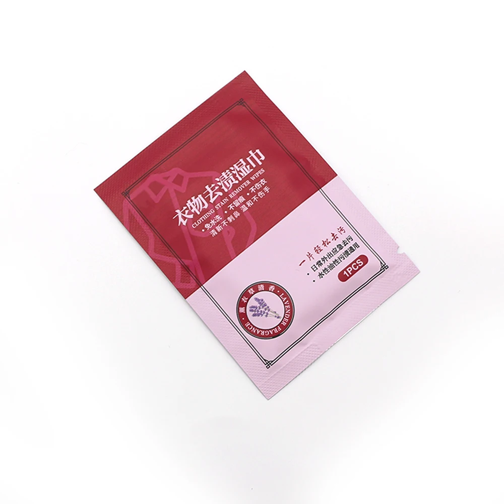 Wholesale custom Single packed stain remover wet wipes for clothes