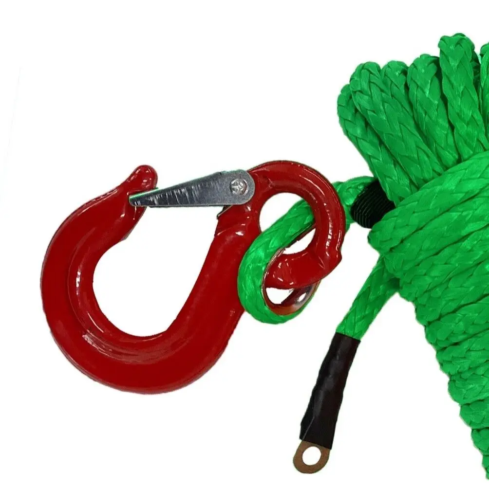 Winch rope for ATV/UTV & Accessories with hook, lug, protective sleeve Synthetic/Nylon/Polyester/polypropylene fiber/UHMWPE