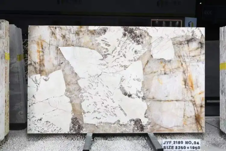 Pandora Granite For Big Tiles On Background Wall Pandora Fireplace Backlighting  With Big Crystal In Luxury Design