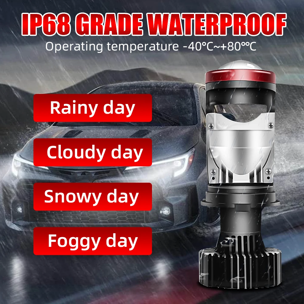 POPNOW High Power LED H4 Y7D mini projector lens h4 Car LED Headlight Bulb 6000k White Light Car Accessories