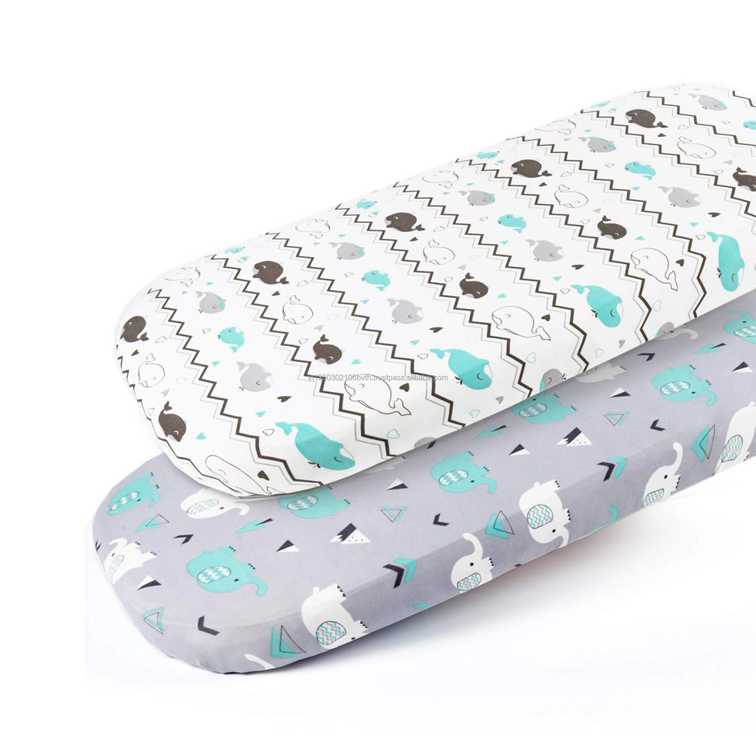 
Baby bassinet fitted sheet cotton sheet with print designs 