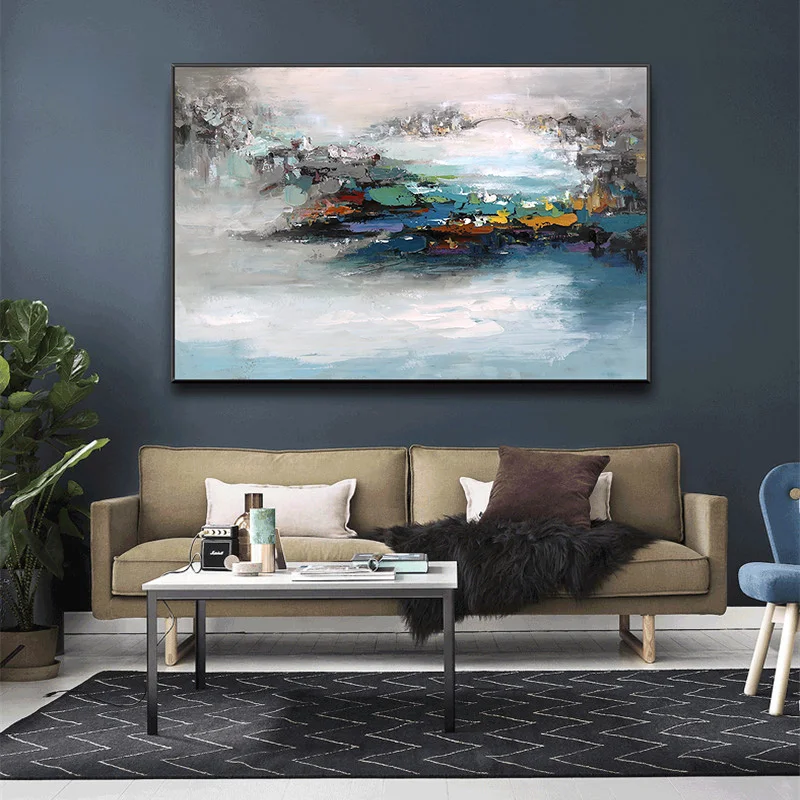 Decorative painting living room modern abstract landscape oil arts wall frame picture painting