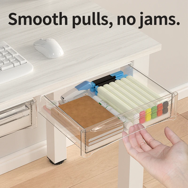 self-adhesive Desktop Organizer  small hidden plastic under desk cabinet for storage Attachable  Under Desk Storage