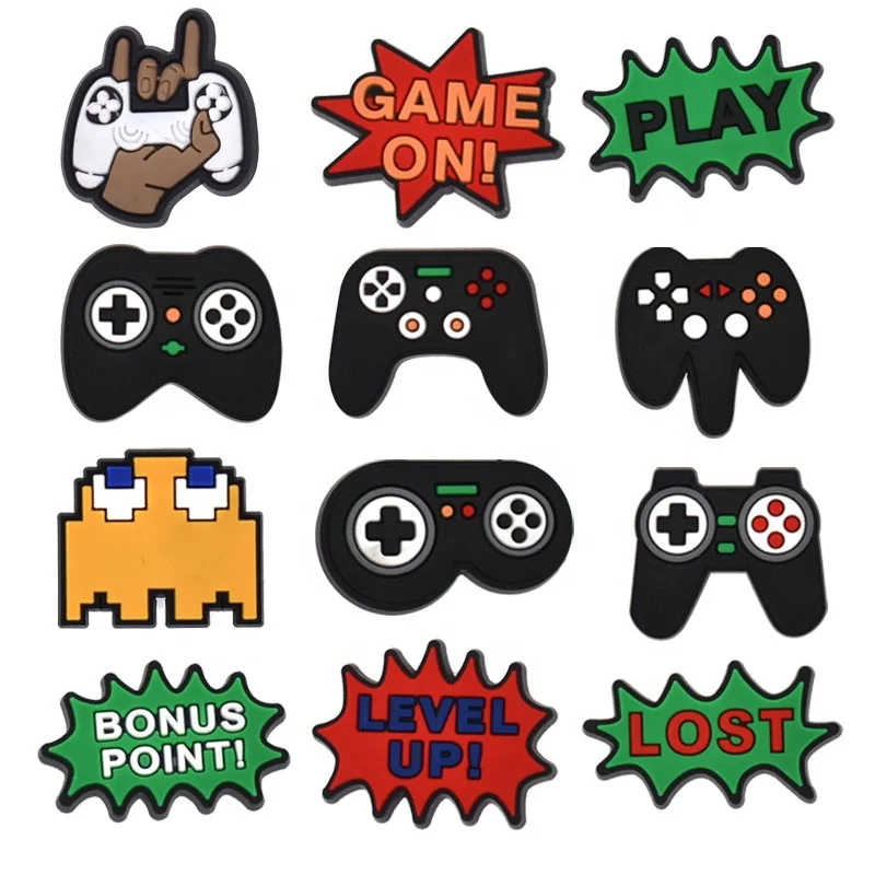 Soft PVC Shoe Accessories Clog Decoration Charms Shoe Charms Pac Men 90s Video Games Pad Shoe Charms