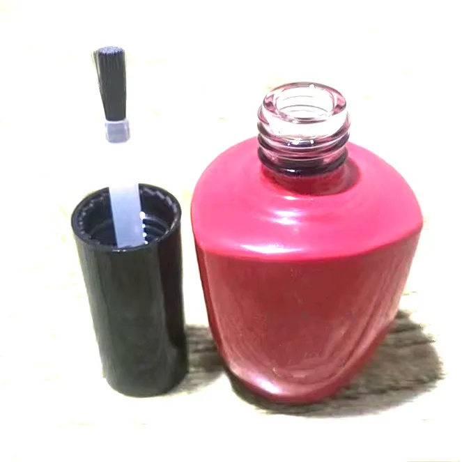 OEM Custom 15ml Black Clear Red Empty Uv Gel Cosmetic Glass Gel Bottle Nail Polish