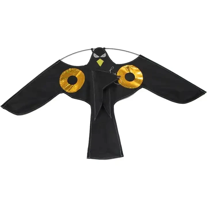 Pest Control Farm Crops Scaring Bird Black Wind Bird Repellent Flying Hawk Eagle Kite With 4m Adjustable Pole