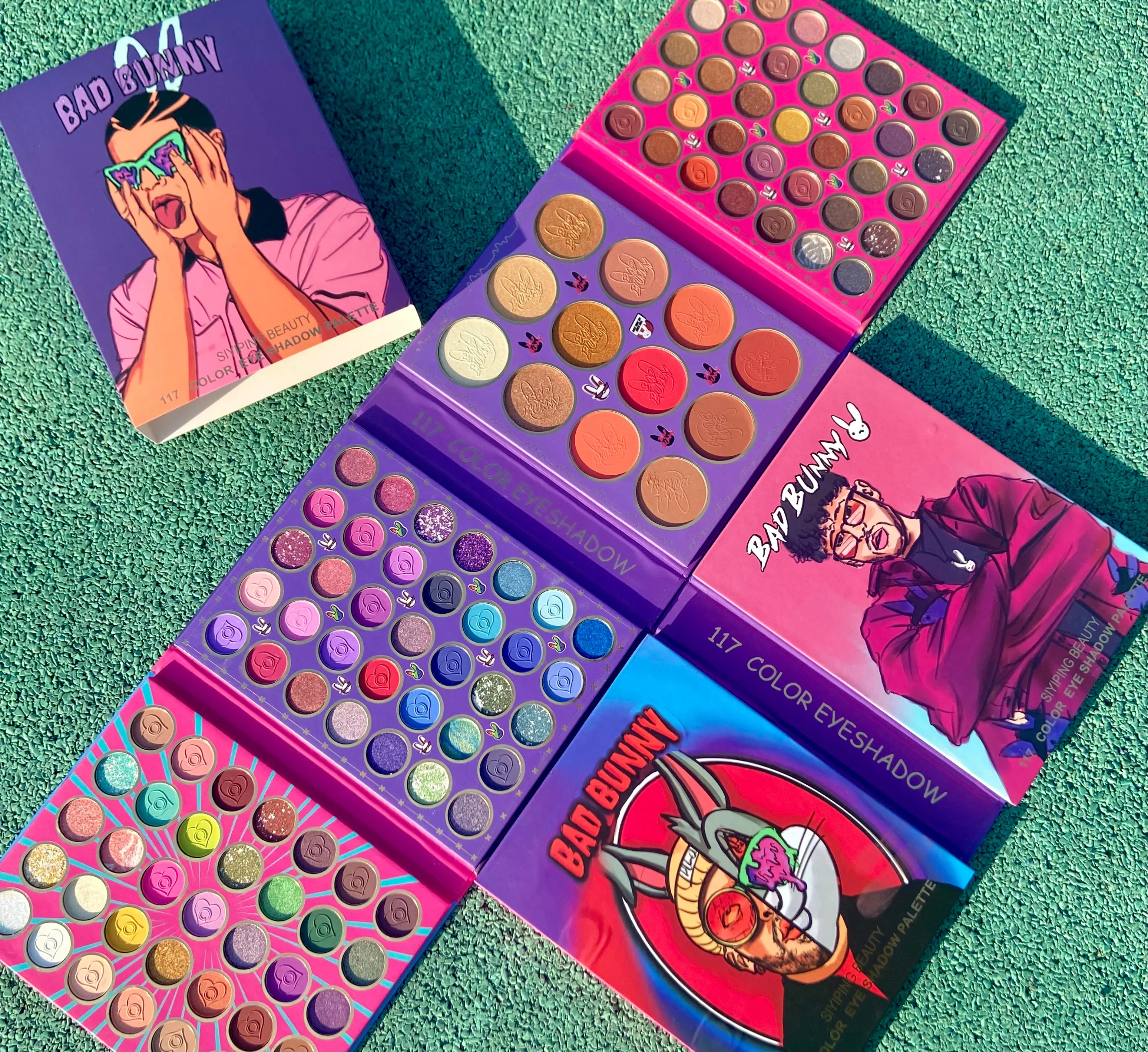 Hudanew 2022 Newest Ultramo Style makeup palettes 4 Pages bad Bunny palette Long Lasting high pigment eyeshadow  sombra de ojos