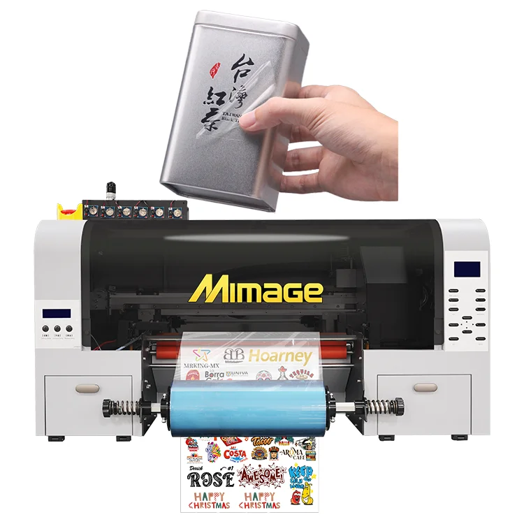 Economical DTF UV Printer 30cm Roll to Roll 3D Inkjet UV DTF Printer With Roller Printing Machine for Crystal Label