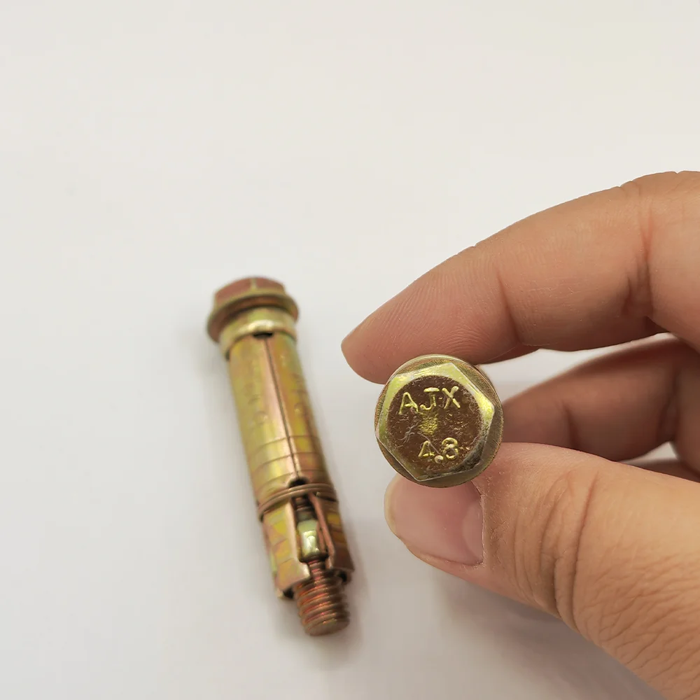 Zinc plating yellow carbon steel 3pcs 4pcs fix anchor bolt/rawl bolt