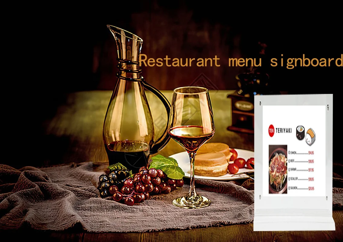 New product Acrylic Sign Holder A5 Vertical T Shape Double-Sided Magnet Desktop Display Holder