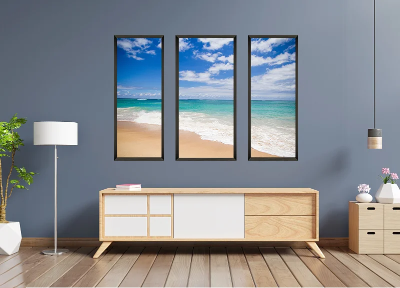 Modern movie poster Home decor metal frame art wall Abstract Seascape Painting Landscape paintings on canvas