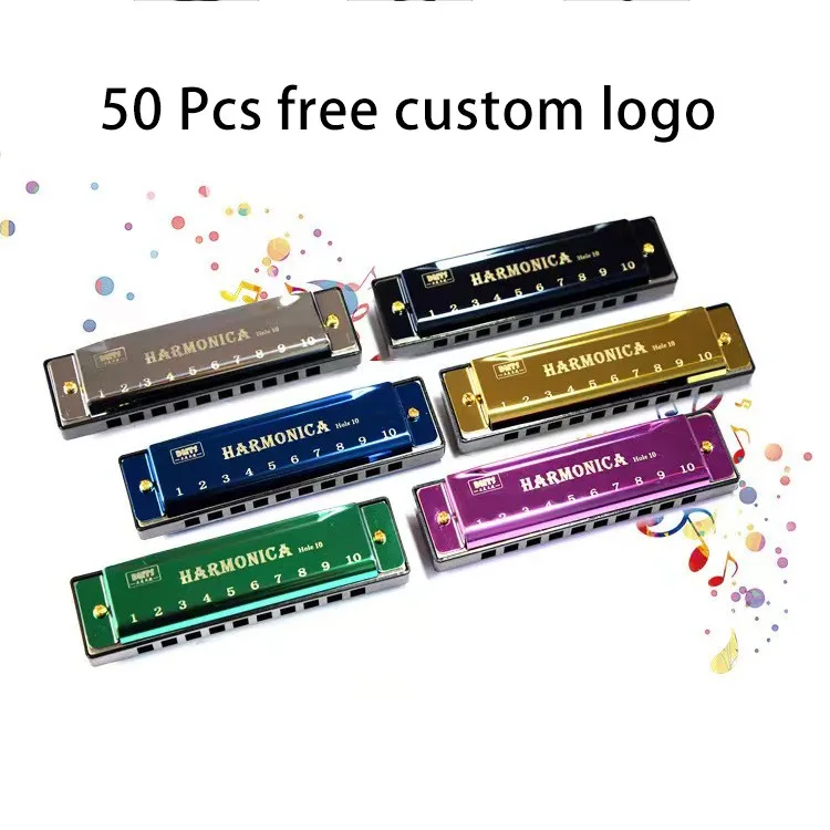 Kids blues chromatic harmonicas professional 10 holes sets harmonica musical instrument
