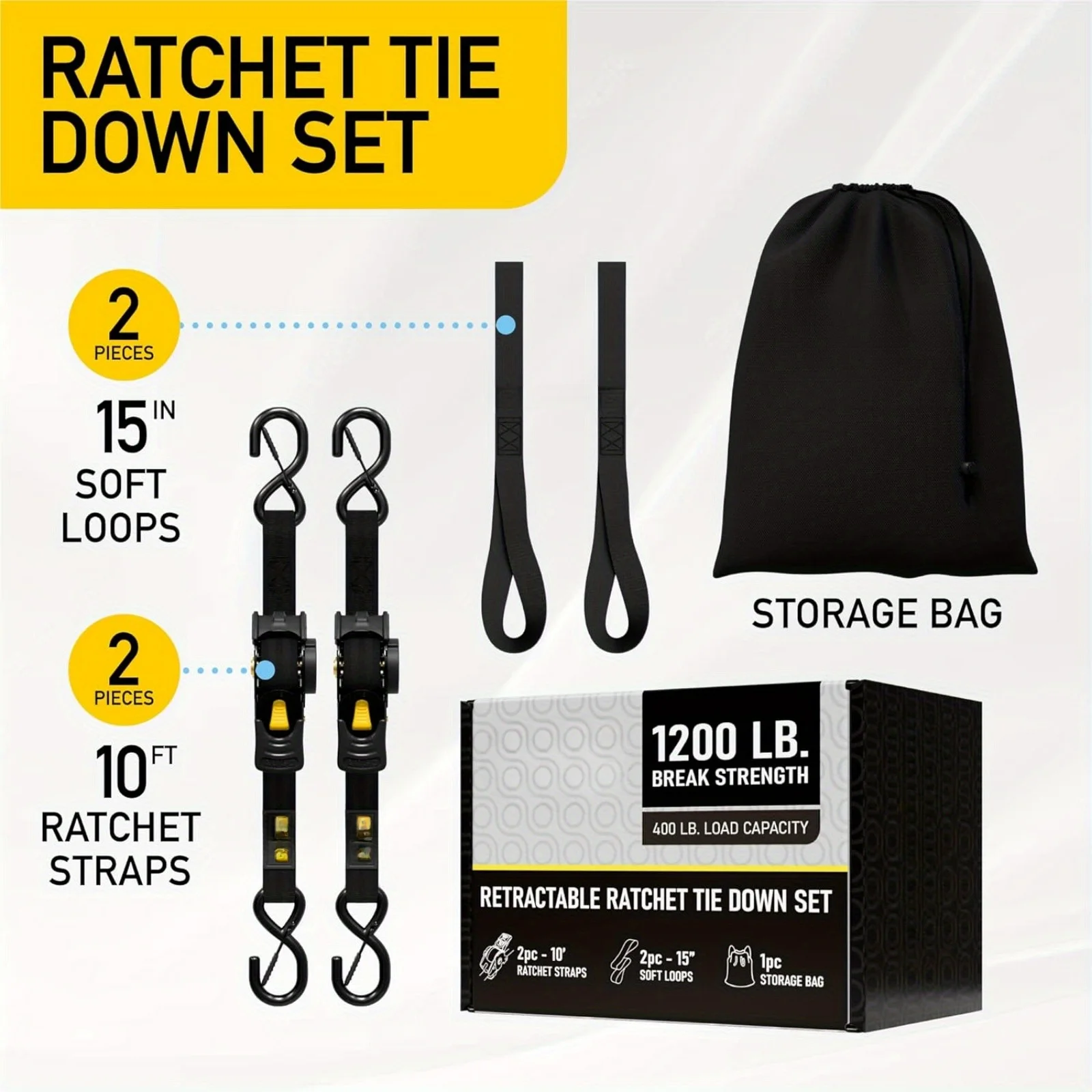 Factory Wholesale Motorcycle Auto Retractable Ratchet Straps with S Hook