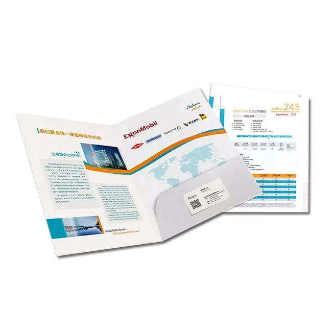 Пользовательский логотип полноцветная печатная служба перерабатываемая бумага a3 a5 a4 для презентаций листовок папка файлов с