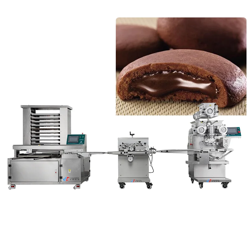 Automatic chocolate center filled cookies forming machines for production line .