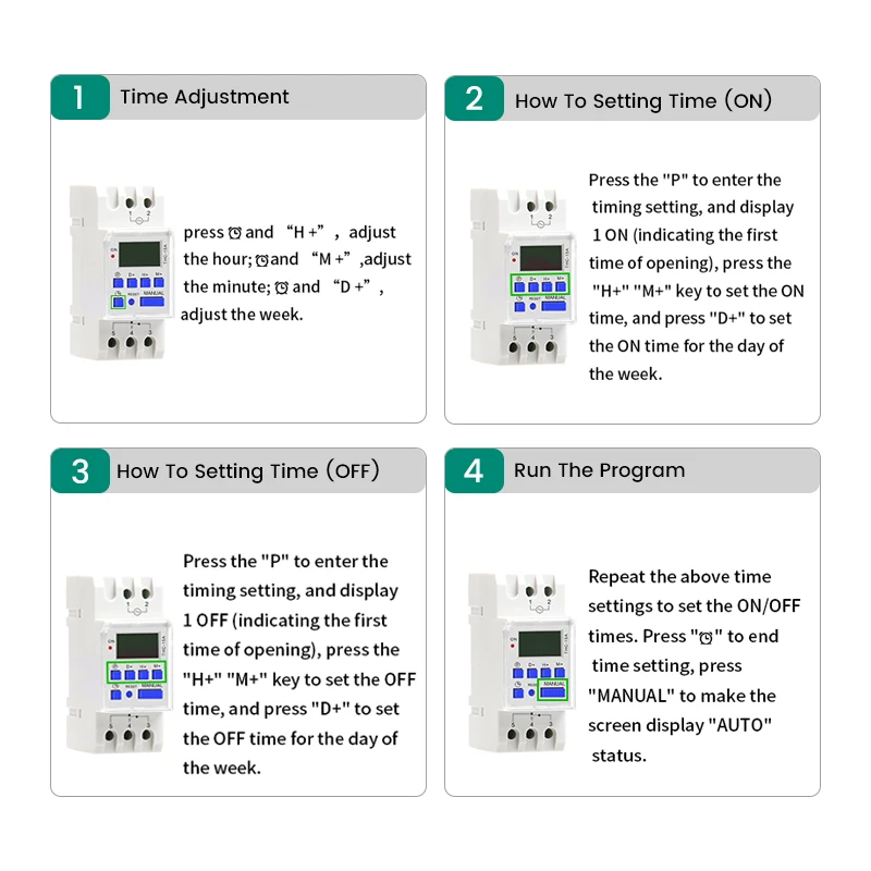 CSQ Timer 220V 110V 24V 12V AHC15A TP8A Digital LCD Power Timer Programmable Time Switch Relay 16A THC15 Weekly Control Timer