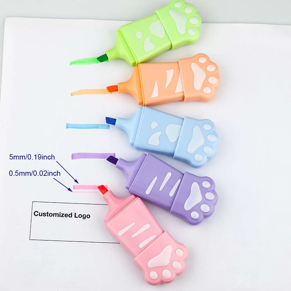 stationery mini pen customized logo samples available cute highlighter marker pen stationery set for kids
