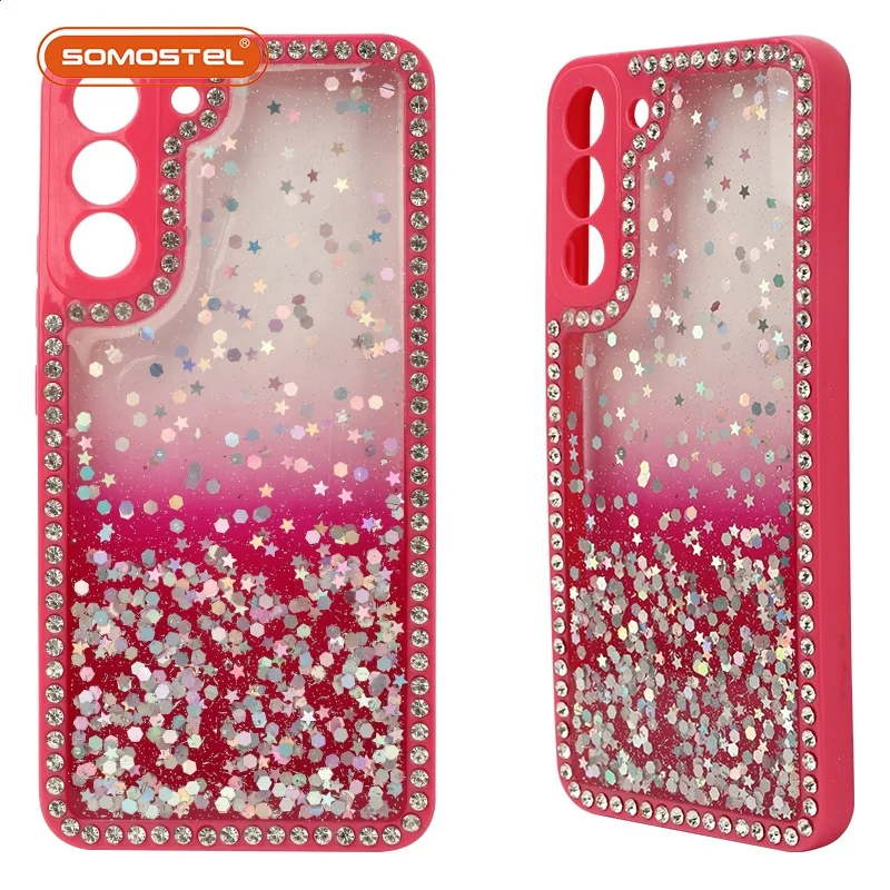 SOMOSTEL diamond Epoxy TPU and Acrylic phone case fundas para celular carcase estuches de telefono for iphone 14
