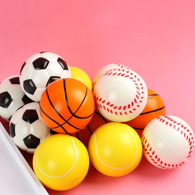 Wholesale 6.3cm Pu Foam Basketball Soccerball Baseball Tennis Ball for Outdoors and Indoors Party Favor Toy