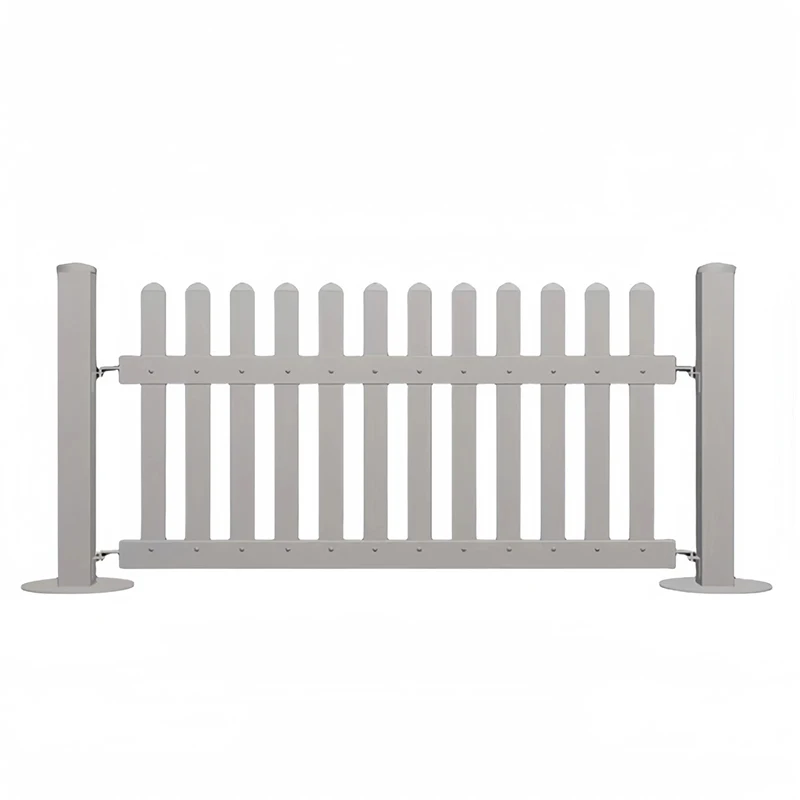 Wholesale white mobile guardrail PVC plastic steel material easy to install shopping mall parking lot isolation fence