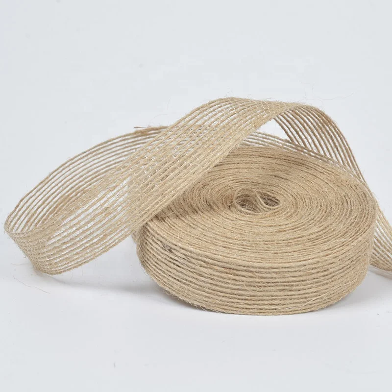 
Natural Hemp Rope Ribbon Line Trim Tape Roll Burlap Line Tape Roll Ribbon Vintage Rustic Wedding Party Decoration Supplies 