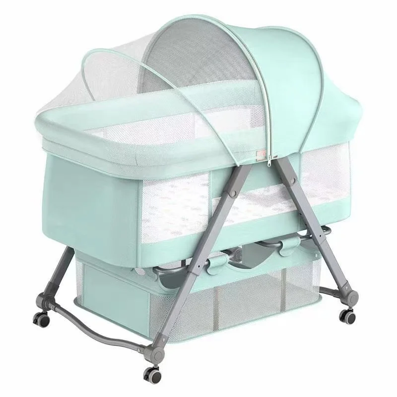 
Hot Sell Quality Comfortable Convenient To Carry Fashion Plastic Fabric Net Newborn Baby Cot Bed 