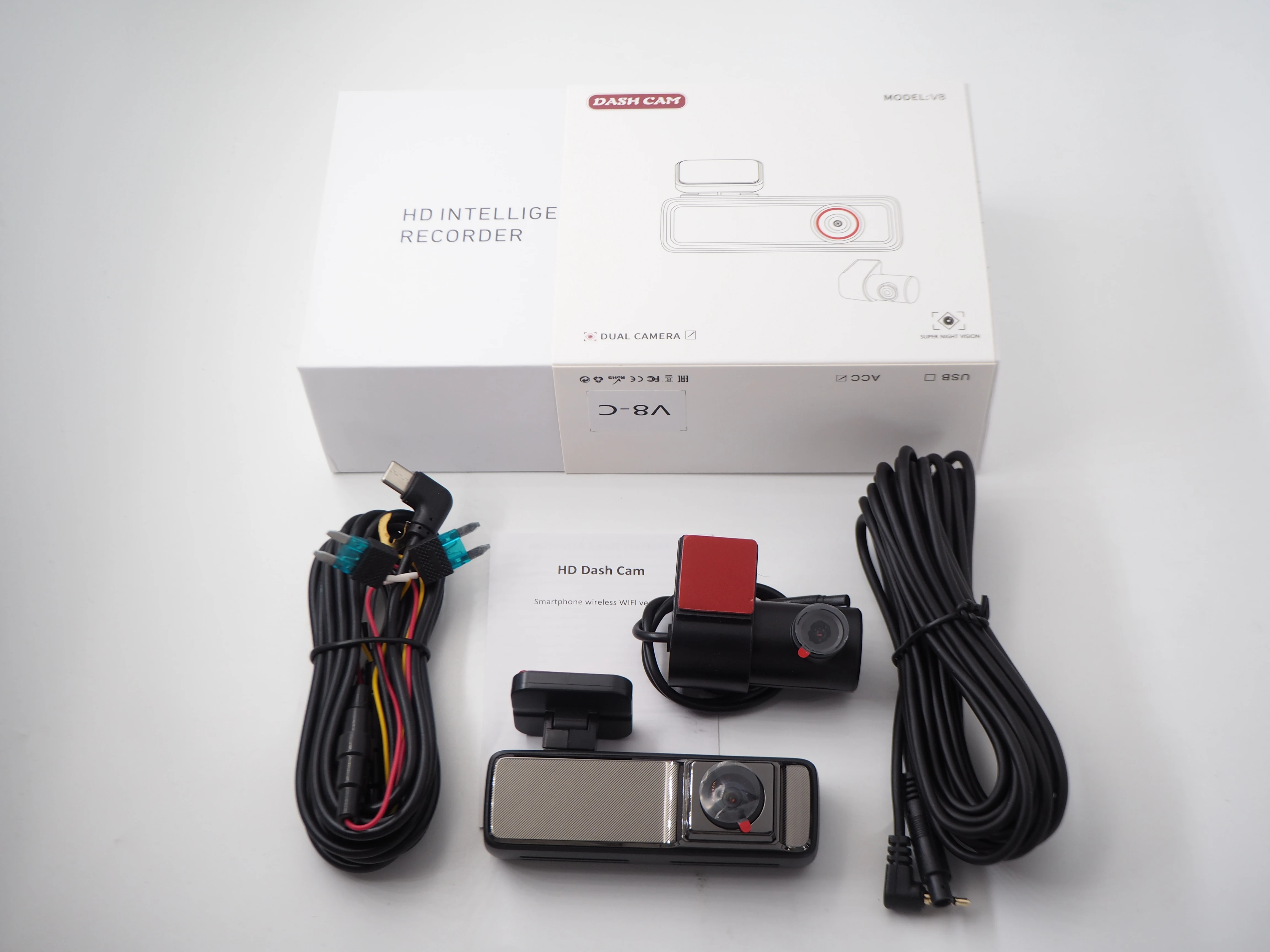 1080P WiFi  Dash Cam Dual Lens UHD DVR Camera Video Recorder For Car Front And Rear