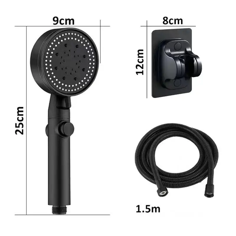 High Pressure Shower Head With Tube 5 Modes Adjustable Sprayer With ON/OFF Switch