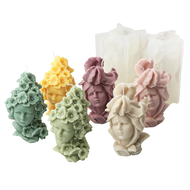 New European Silicone Lily Fairy Candle Molds DIY Handmade Human Figure Beauty Aromatherapy Gypsum Resin Model Decoration Molds