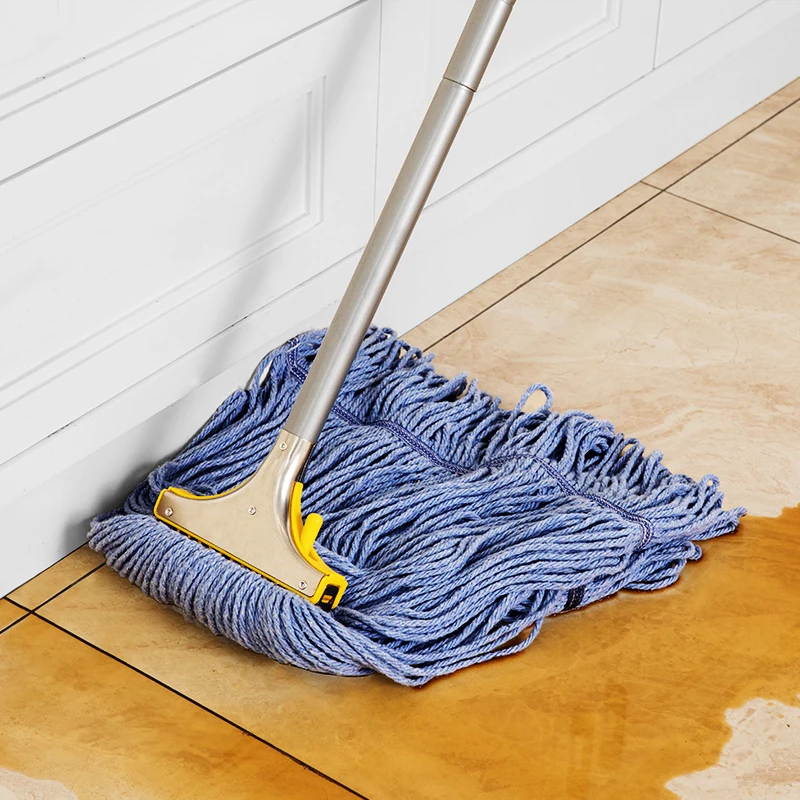 Jesun Commercial Industrial Grade Looped-End String Wet Dry Heavy Duty Cotton Mop Microfiber Cotton Wet Mop Cleaning Floor