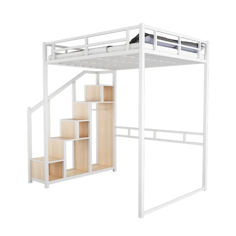 Metal Bed Frame Adult Loft Bed School Home Hotel Hostel Use Bunk Beds Bedroom Modern 012 Single Queen King Dorm Adult Student
