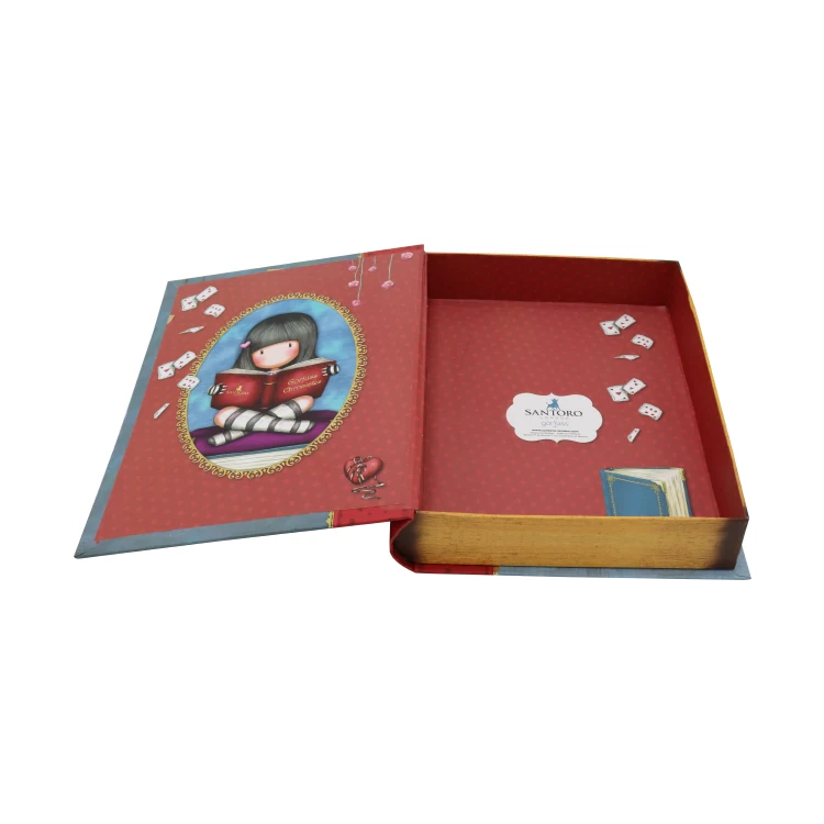 Оптовая продажа индивидуальный винтажный дизайн декоративные жесткие бумажные подарочные коробки в форме книги для детей рамка дневника/карты/фотоальбома