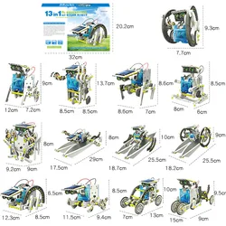 STEM Toy 13 in 1 Solar Power Robots Creation Toy Educational Experiment DIY Robotics Kit Science Toy Solar Powered Building Set
