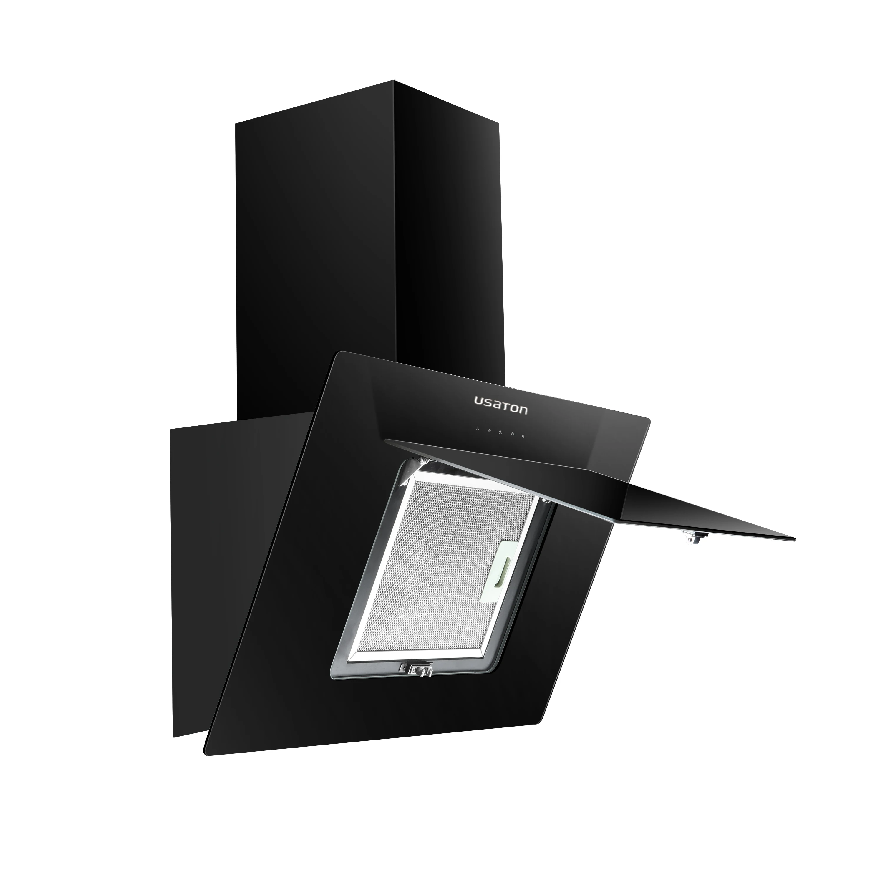 Wall mounted vertical restaurant kitchen extractor range cooking hood with 400mm stainless steel chimney
