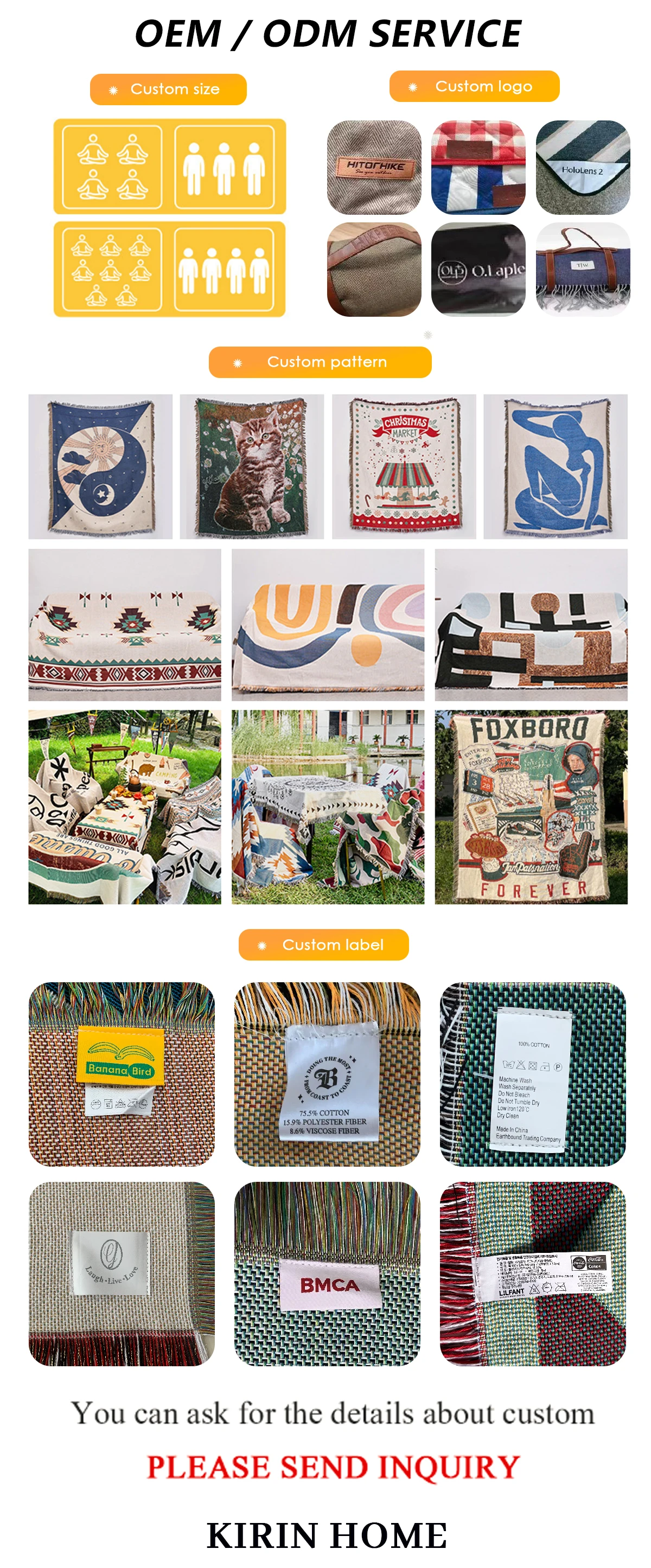 Custom 3 layer Large polyester travel foldable Waterproof Camping Picnic sleeping bag for outdoors beach with storage bag