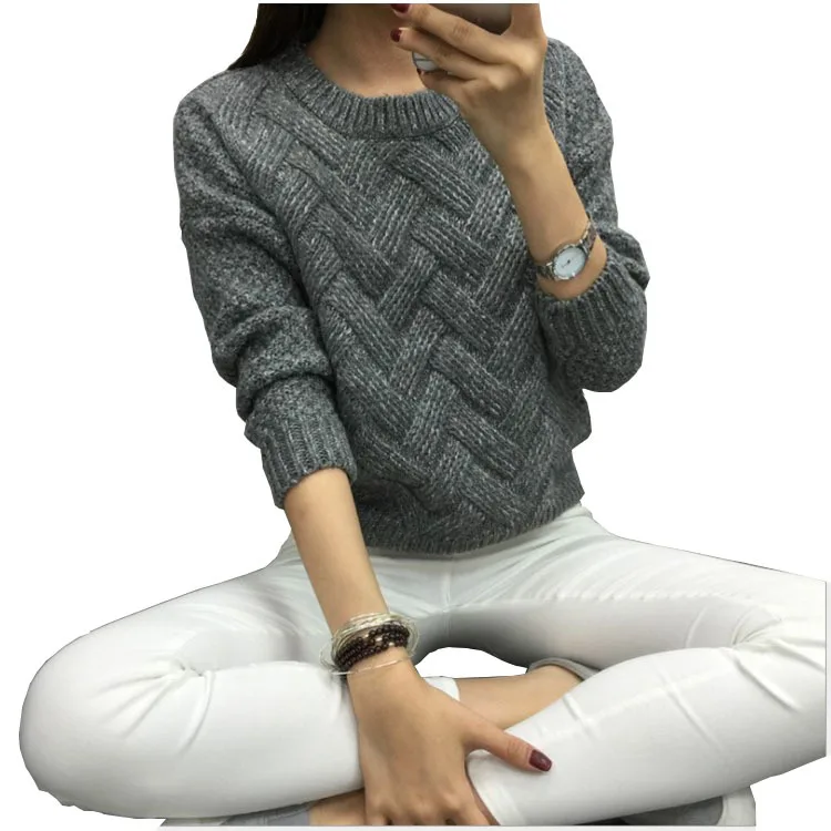 Wholesale Women Cheap Price Knit Winter Sweaters O Neck Causal Clothing Sweater