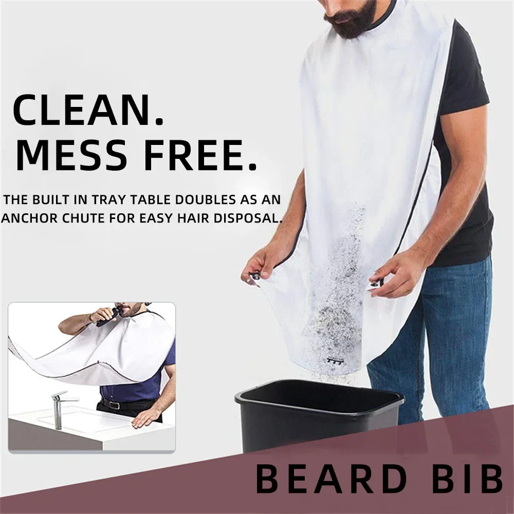 Male Shaving Apron Beard Catcher Cape Care Bib Face Shaved Hair Adult Bibs Shaver Cleaning Hairdresser