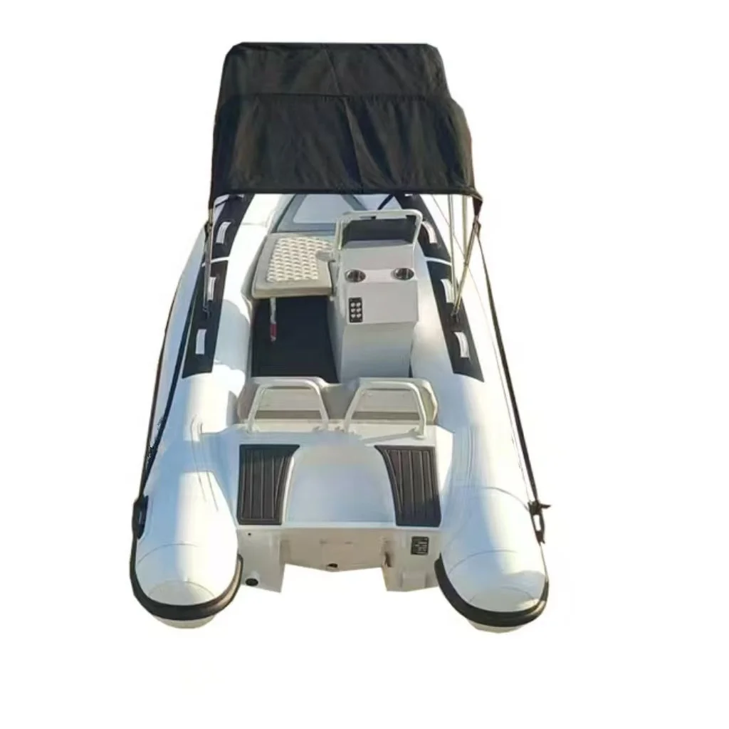 Double Deep Hull  Sport 11.8ft RIB 360 Aluminum Hull Hypalon/PVC Rigid Inflatable White RIB Boat For Fun