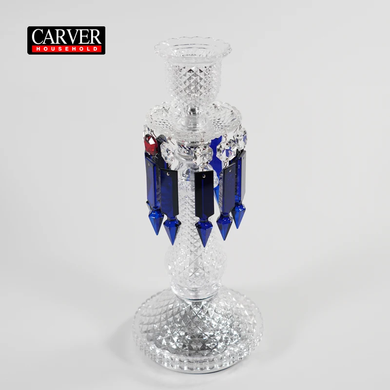 Blue Candlestick Wedding decoration candelabra table crystal centerpieces
