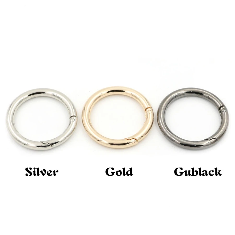 hang plating gold color silver color black color 15mm 20mm 25mm 30mm 40mm metal ring round carabiner open o