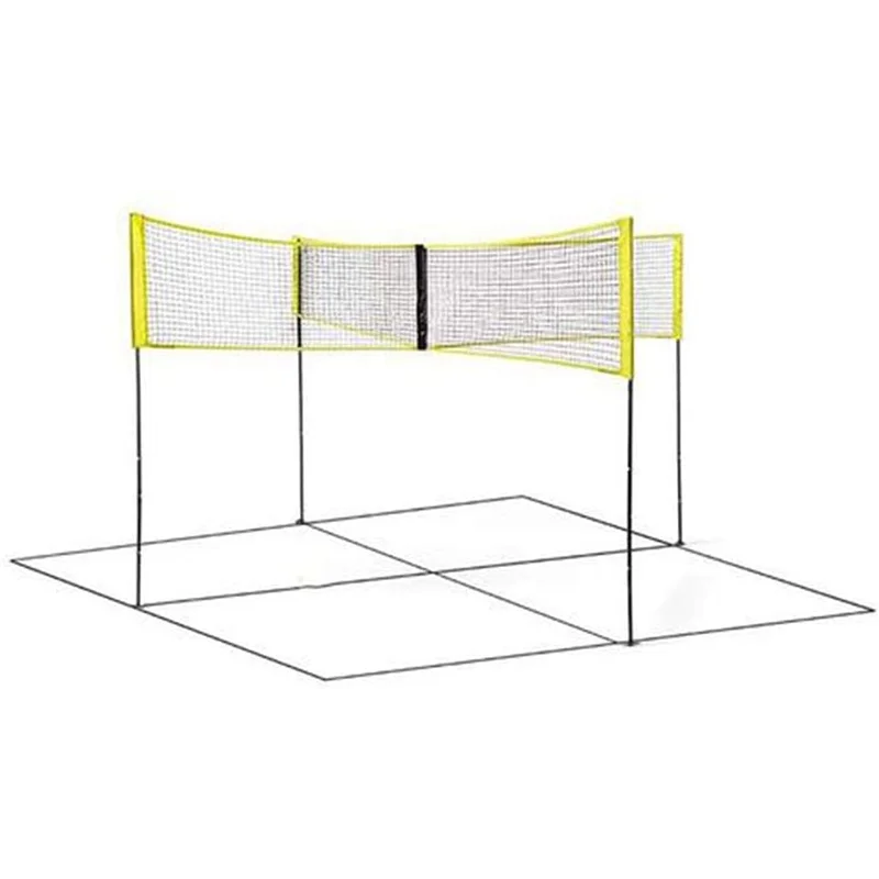 Volleyball Four Square Mini Four sided Cross Volleyball net Sets Up in Minutes for Beach Backyard