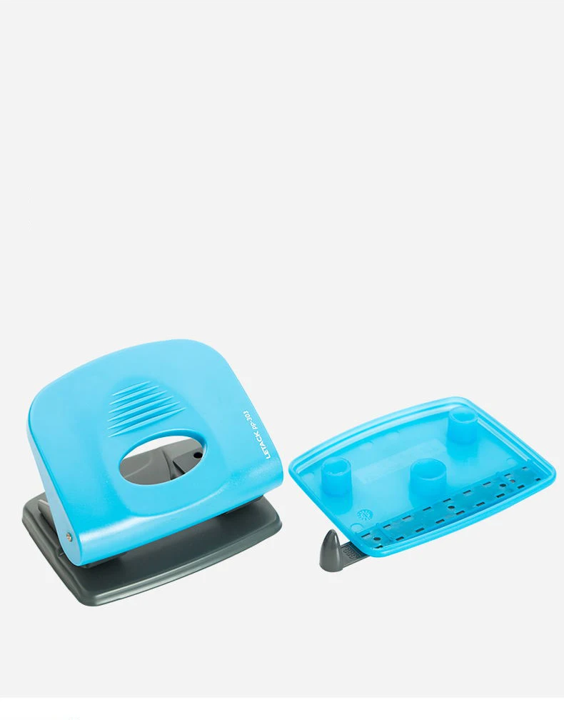 PP303 Large factory direct sales portable office special plastic manual puncher blue two-hole puncher for daily office