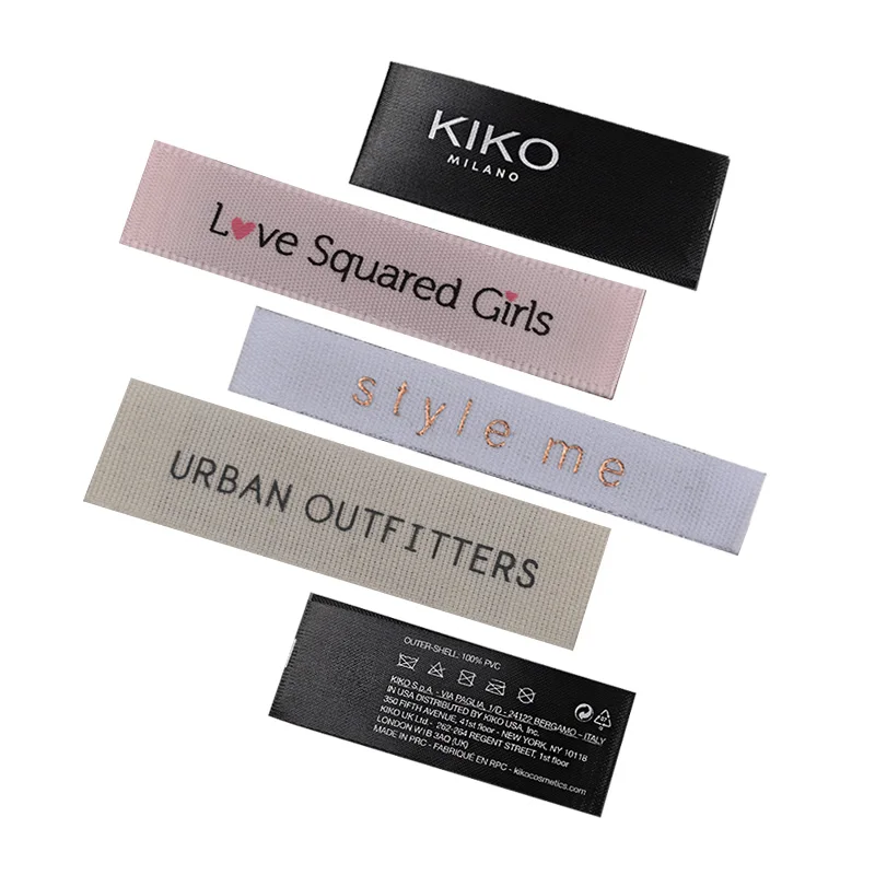 Private label clothing Tag Labels Custom brand personal design logo print woven label