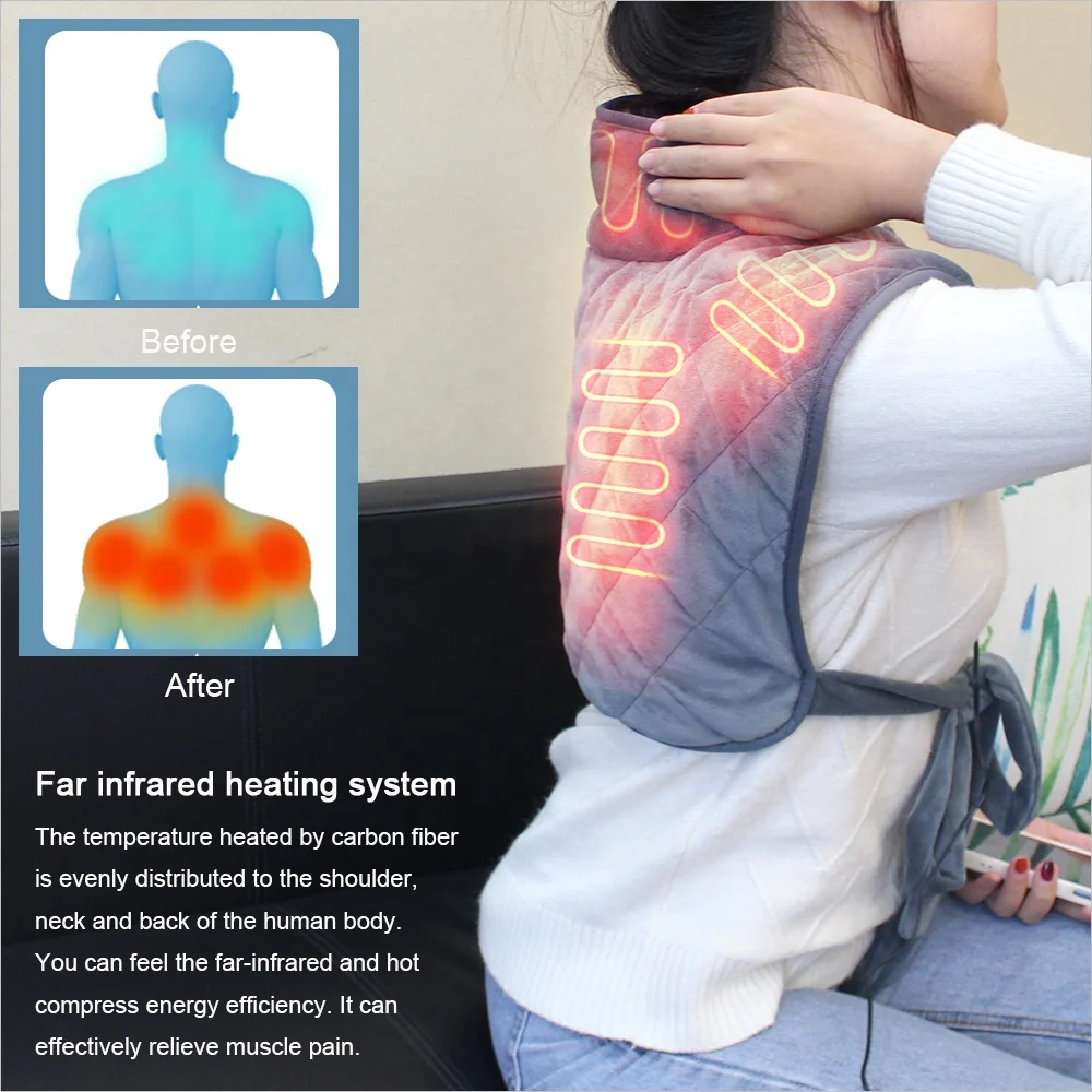 12V Multi-Function Neck & Shoulder & Back Heating Wrap for Body Pain Relief