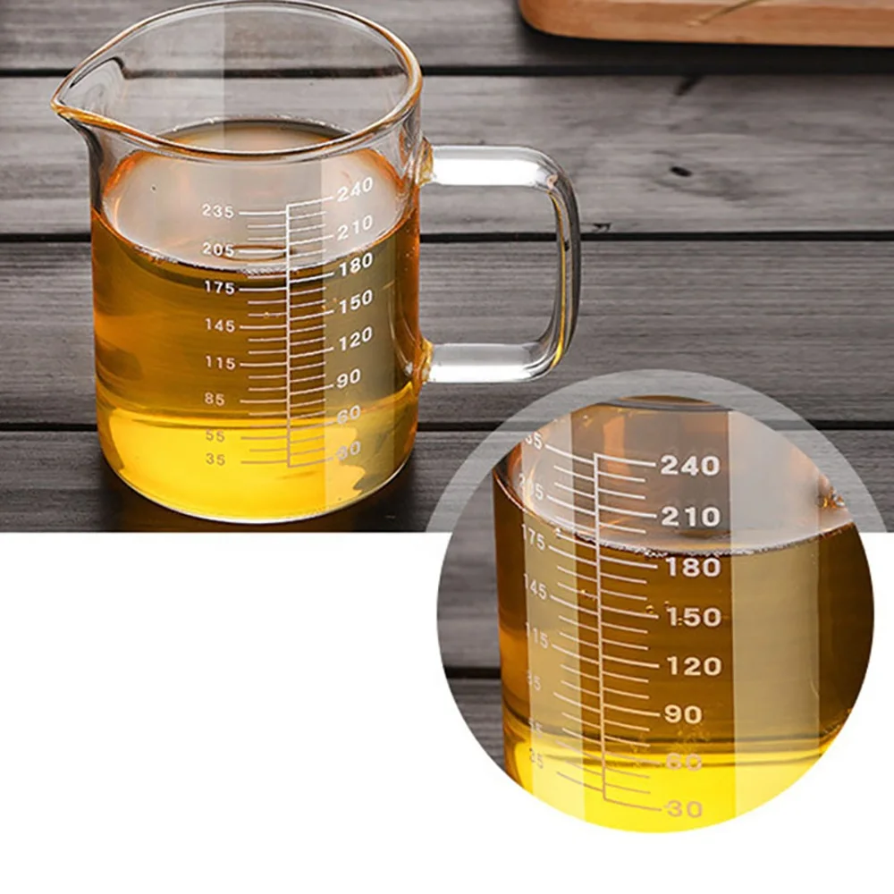 BCnmviku 240ML Measuring Cup Customizable Logo Glass Beaker For Kitchen Laboratory Heat Resistant Glass Kitchen Gadgets 2024
