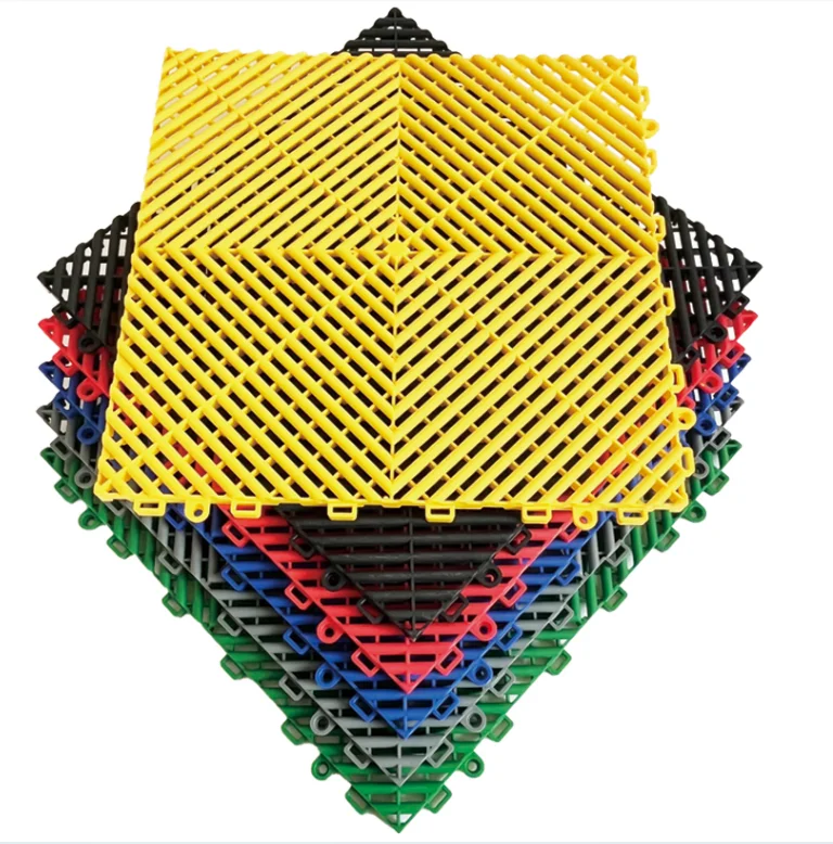 Free flow Interlocking Modular Non-Slip Garage Flooring Tiles Self-Draining Design