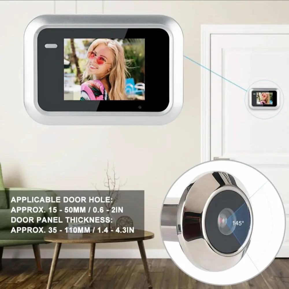 2.4 Inch LCD Display Peephole Camera Doorbell wireless video intercom with door panel chime security camera system
