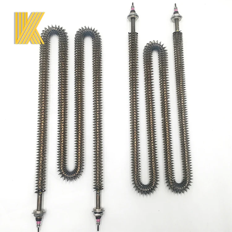 High temperature spiral finned tube air heater heating element for stove